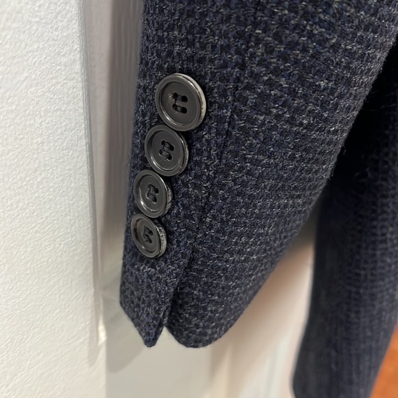 Vintage Hugo Boss Blazer/Sport Coat Wool Blue/Gray Pattern US 44 EUC - Picture 6 of 16